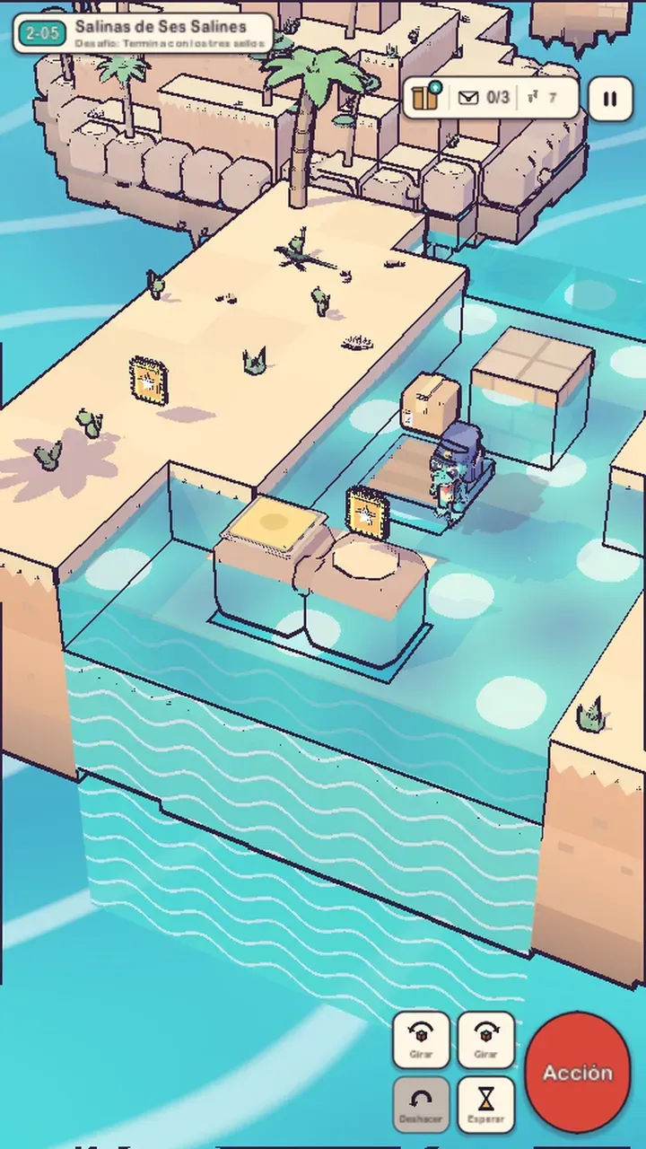 In-game screenshot of Sargantanit: a cove diorama with a boat
