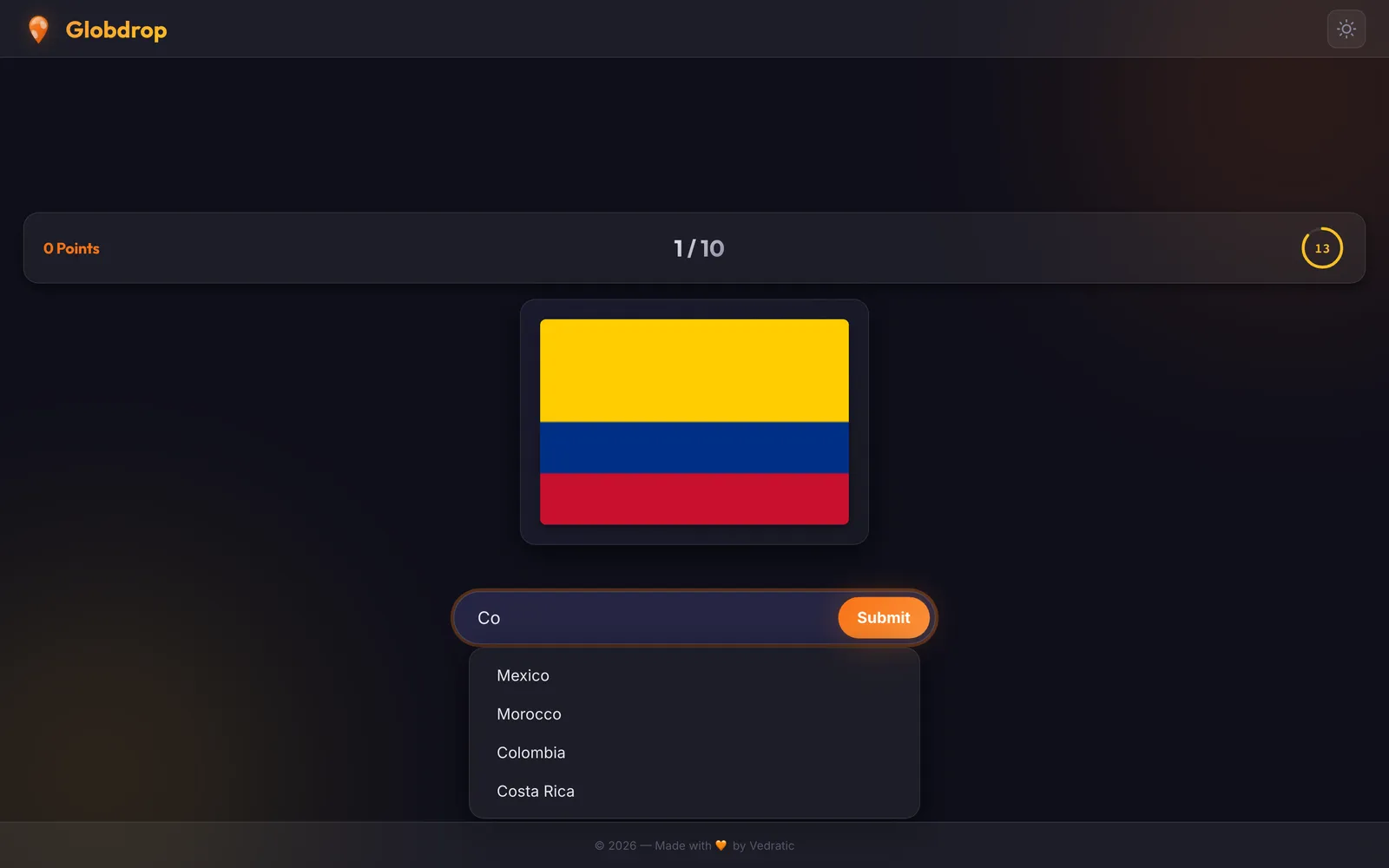 Flag Mode in Write mode: a flag, "Co" typed in the answer box and four suggestions below it