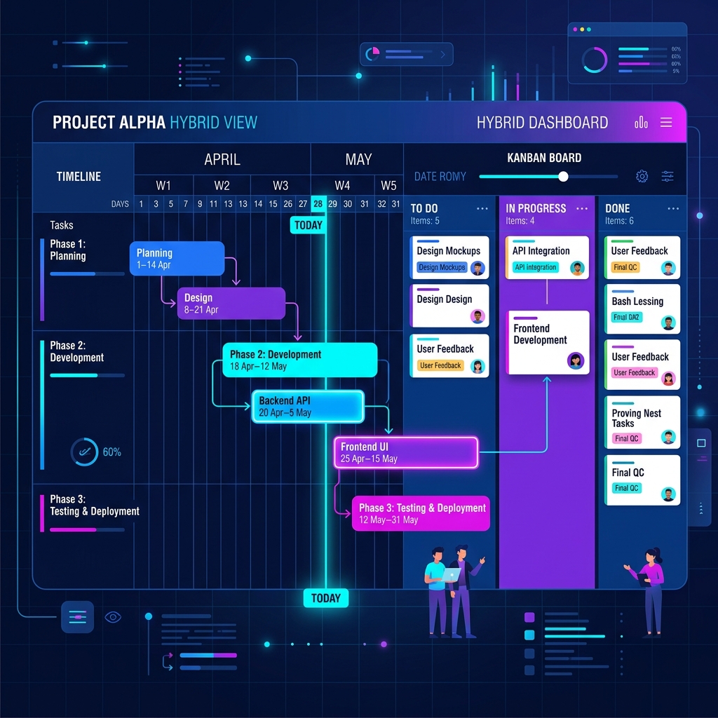 Hybrid project management timeline