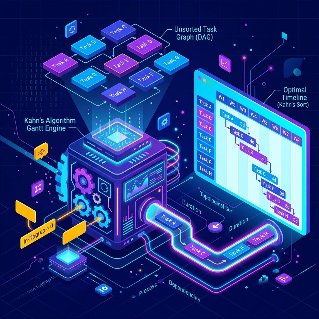 Gantt calculation engine visualization