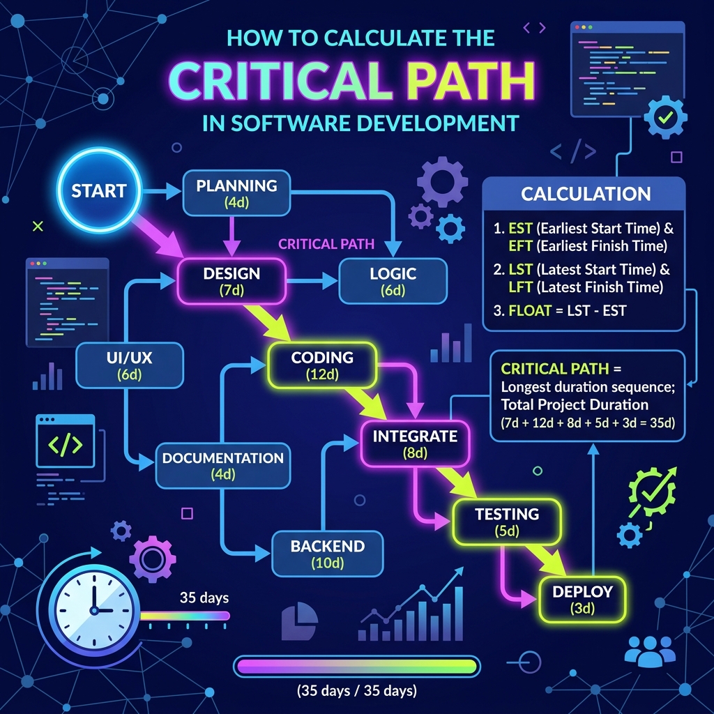 how to calculate the critical path in software development inline visualization