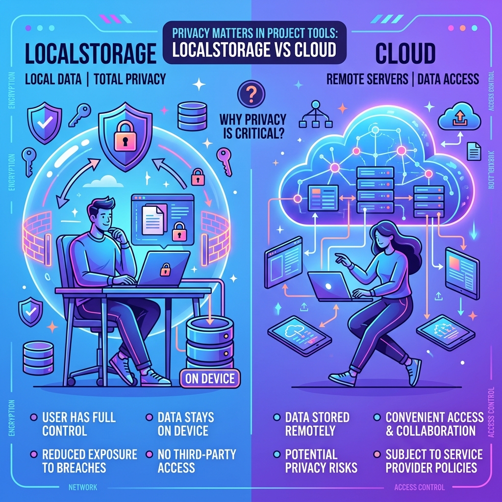 LocalStorage vs Cloud: Why Privacy Matters in Project Tools — Vedratic