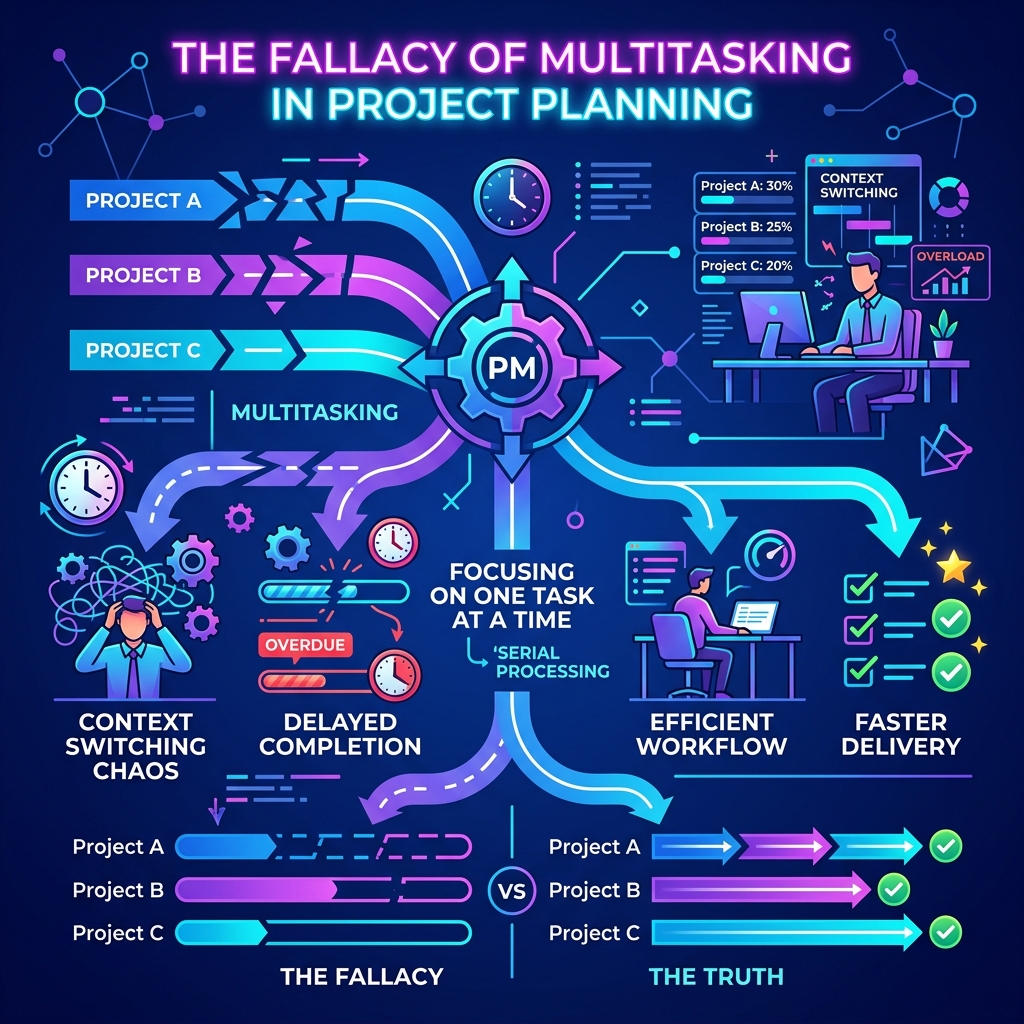 the fallacy of multitasking in project planning inline visualization