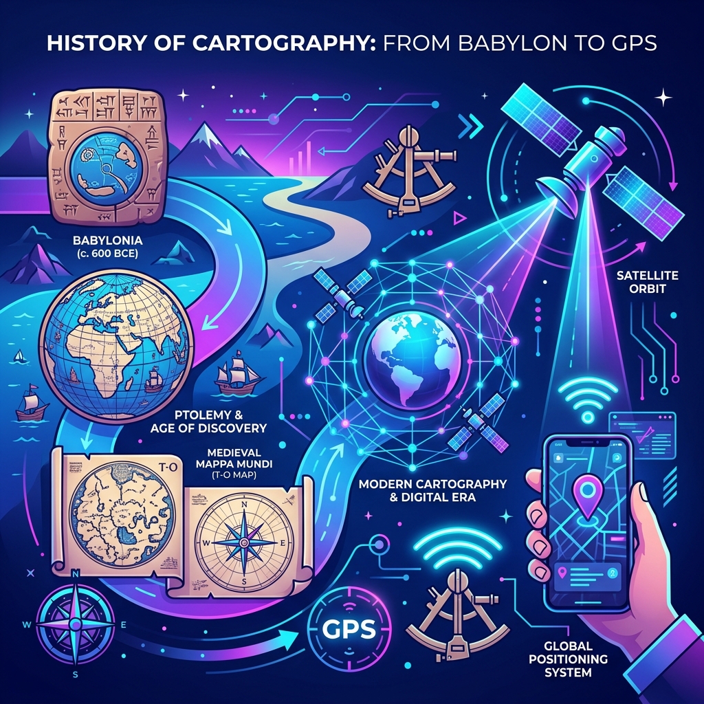 the history of cartography from babylon to gps inline visualization