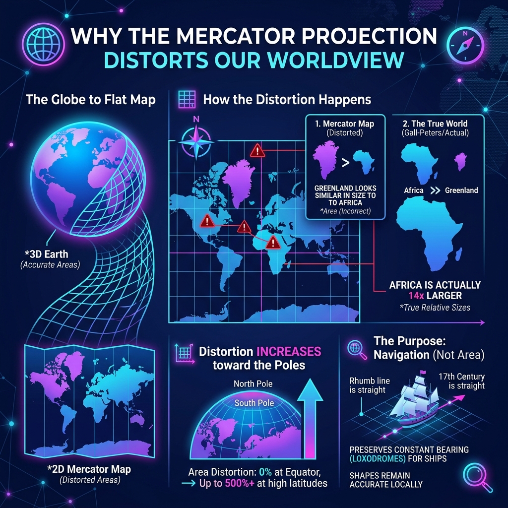 Why the Mercator Projection Distorts Our Worldview — Vedratic