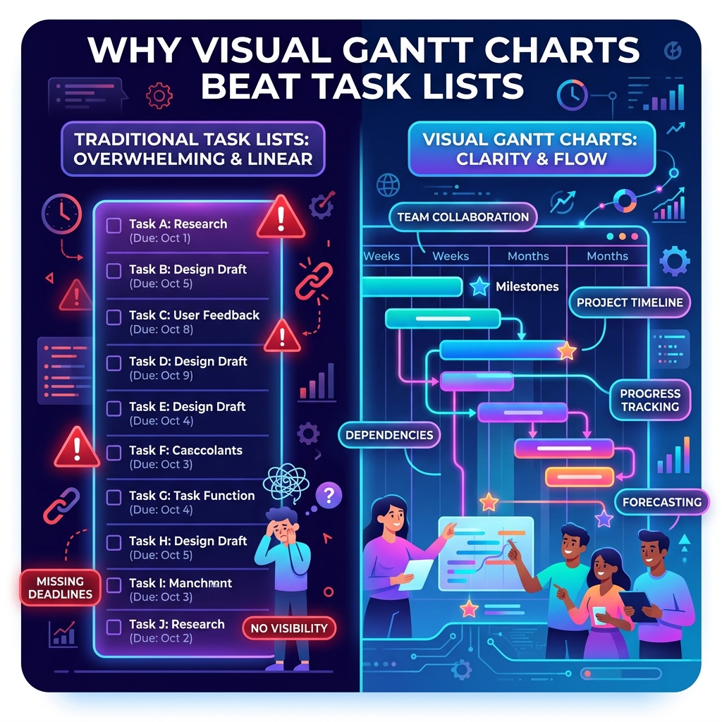 why visual gantt charts beat task lists inline visualization