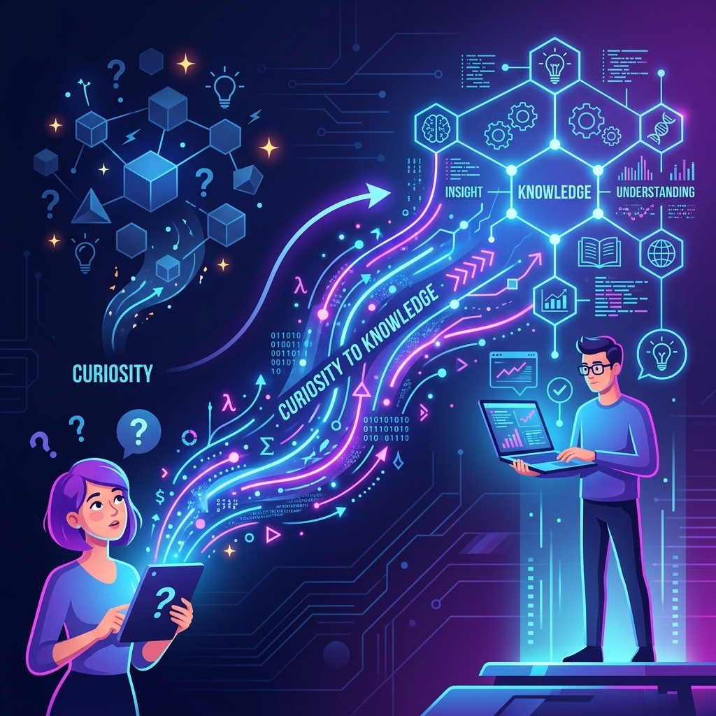Curiosity into Knowledge illustration